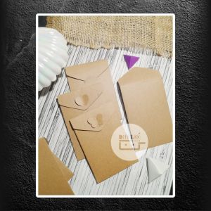 Amplop Uang Kartu Nama Kraft Hitam Polos Kecil Rustic Vintage Coklat Tanpa Lem Perekat