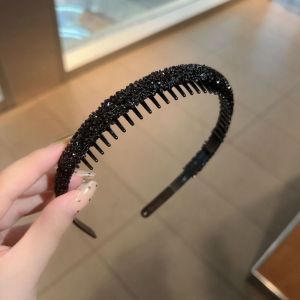 HENLI Plastic Rhinestone Headband Make Up with Toothed Diamond Hair Hoop Retro Korean Style Hairband Male