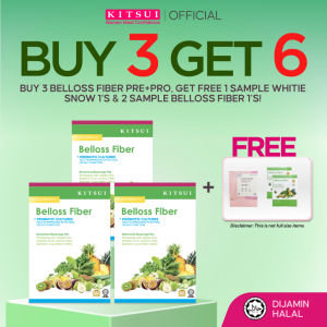 [BUY 3 GET 6] KITSUI Belloss Pre+Probiotic x3 [FREE 1x Whitie Snow 1s + 2x Belloss Fiber 1s] Supplement  Halal
