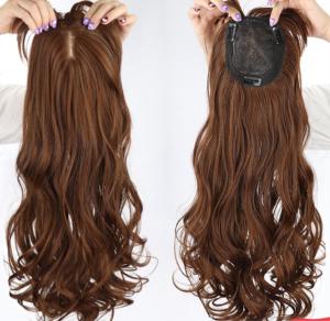 TSE Long Hair Wig Piece For Women Long Curly Hair Wigs Piece With Air Bang Big Wave Hair Extension Seamless Hair Curtain 60cm SW05