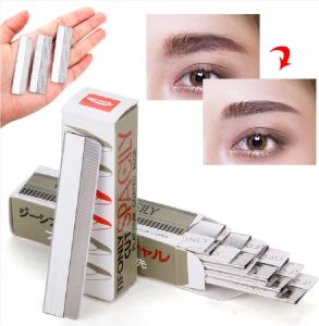 10pcs Eyebrow Razor Platinum Stainless Steel GERMAN Seiko Trimmer Epilator Hair Removal Feather Cut MakeUp JIFCNLL 修眉刀Special Razor SPACILY