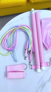 Shipped from China [BIN] Resistance Band Push Pull Rod Yoga Pilates Stick Two-Section Multi-Functional Fitness Squat Beauty Back Fitness Stick Detachable Rod