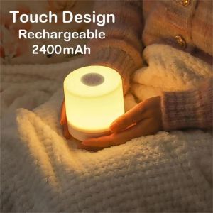 MAGIC Motion Sensor LED Touch Lamp 3-Color Lighting Adjustable Brightness Touch Night Light Atmosphere Lamp Rechargeable Bedside Table Lamp Home Decor