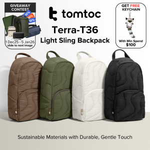 tomtoc Terra-T36 Light Sling Backpack | Puffy Sling Bag Backpack for Women Trendy Quilted Padded Crossbody Bag | 10L