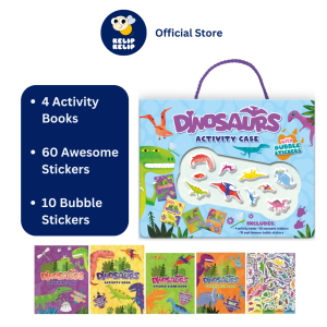 Dinosaurs Bubble Stickers Activity Book Gift Set For Kids with 4 Books & Stickers