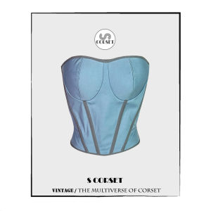Light Blue Denim Long Corset S.corset