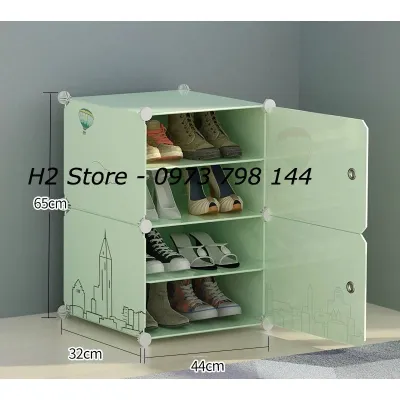 TỦ GIÀY GHÉP THÔNG MINH 4 Ô CÓ CHIA Ô (TÙY CHON THEO MẪU)