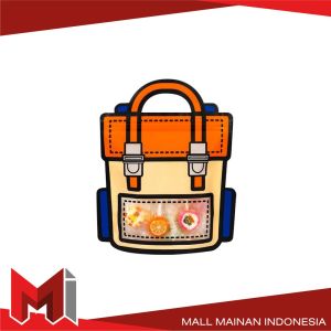 MallMainan-C1094 Plastik Bingkisan Ziplock Motif Tas Ransel /Goodie Bag Birthday 3D Plastik Souvenir