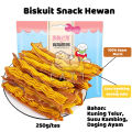 Snack Kucing Anjing Freeze Drying Daging Segar Snack Peliharaan Kering Kuning Telur+Susu Kambing. 