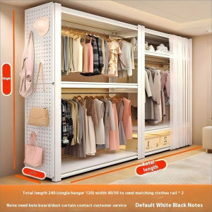 [CozyNest ]Combination Wardrobe Bedroom Simple Small Wardrobe Storage Rack Thickened Steel Wardrobe