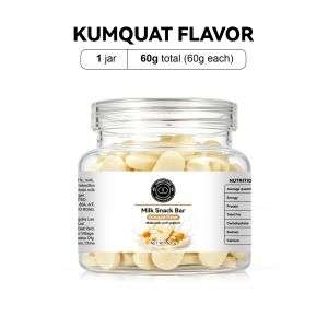 LIPBUSYCARE Milk Snack Bar 60g Kumquat A2 β Milk and Blueberry Flavors Milk-Based Snack Bars in Clear Jar Citrus Creamy Dairy and Berry Milk Snacks