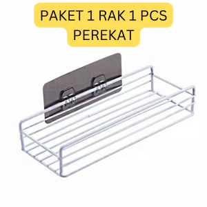 Rak Sudut Kamar Mandi Tempel Dinding Keramik Rak Dapur Besi Serbaguna Tanpa Bor