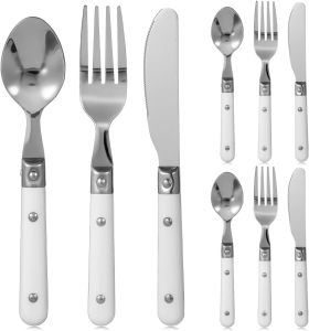 Hemoton 9 Piece Kids Silverware Set Stainless Steel Toddler Utensils Safe for Preschooler/Children Includes 3 Forks 3 Spoons 3 Children Flatware Cutlery Mirror Polished Dishwasher Safe