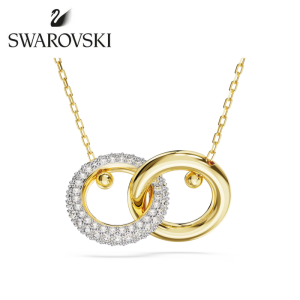 SWAROVSKI Luxury Dextera rose gold ring-shaped diamond pendant necklace S925 sterling silver womens fashion necklace hypoallergenic and non-allergeni