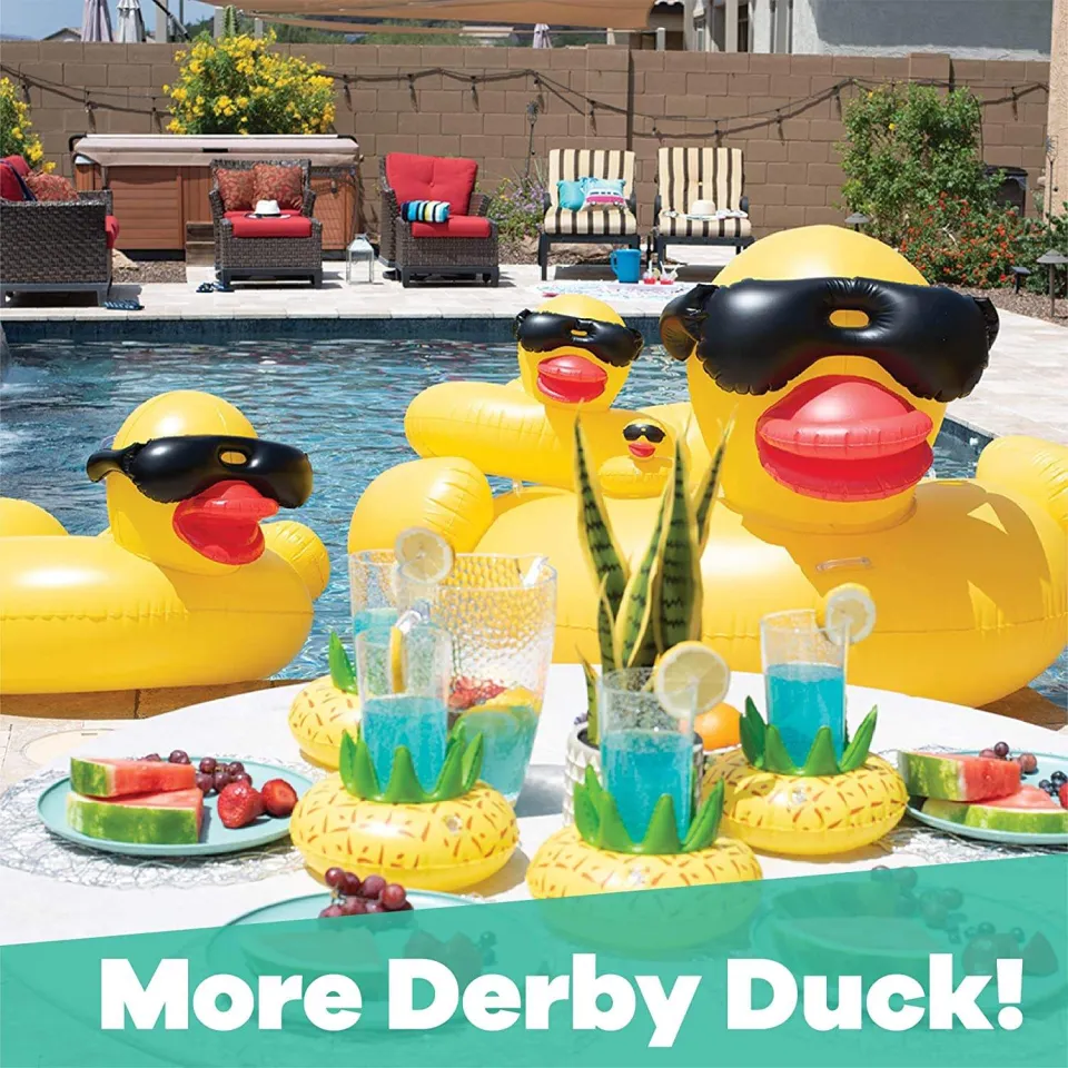 Inflatable Float Duck with Sunglasses Blow Up Plastic Duck Float - Main Image