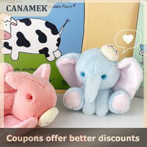 【 CANAMEK 】 Cute Elephant Stuffed Animal Plush Toy Keychain Soft Doll Car Keyring For Women Couple Children Bag Charms Pendant Birthday Gift