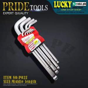 PRIDE P02Z Allen wrench 9-piece Middle length matt ball head Allen wrench set