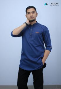Baju koko dewasa terbaru 2025 koko pria kurta muslim modern AZLINA tangan 3/4 bahan katun madinah exlusif