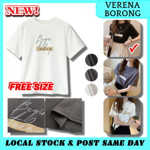 Korean Fashion Casual Top Summer Blouse Women T-Shirt Begin Print Short Sleeve Shirt Baju Lengan Pendek Baju Viral Murah Ready Stock 216640