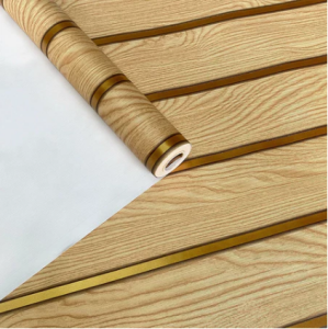 3D Wood Wallpaper Design Self Adhesive PVC Wallpaper Home Decorative 45x10m