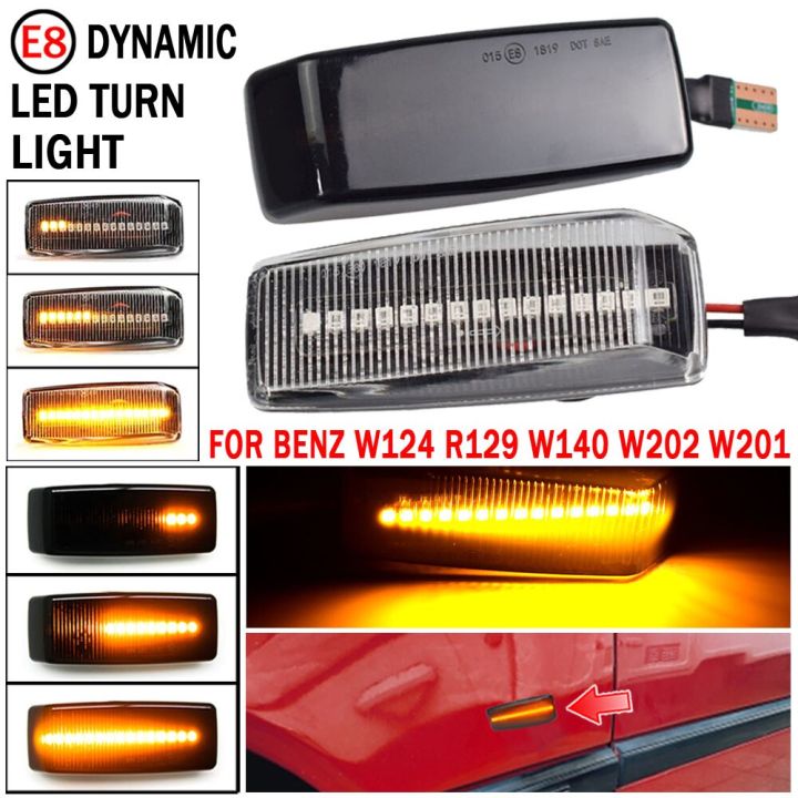 2Pcs LED Side Marker Fender Light Indicator Turn Signal Lamp For Mercedes-Benz W124 R129 W140 W202 W201 1248202321 2028201521 - 34