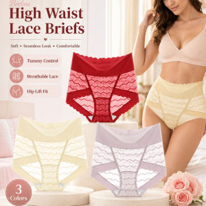 『Brelira』Lace Panties Lightweight Comfortable Design Womens Breathable Lace Underwear Soft Seamless Lingerie Suitable For Everyday Wear