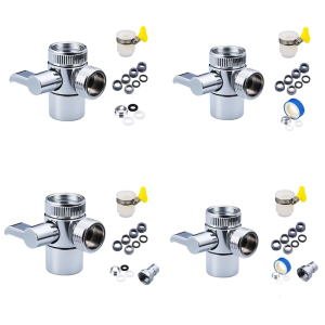 Water Diverter Valves 3 Way Water Taps Connector Switches Faucet Adapter Splitter Kitchen Sink Splitter Easy to Use