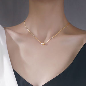 good 999 18K GOLD Titanium steel Fashion simple double-layer lucky bead necklace N8336