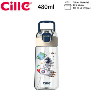 Cille 480ml/620ml Leisure Style Leakproof Tritan BPA-Free Plastic Water Bottle With Handle.