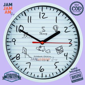 Jam Dinding Analog Hiasan Dinding Minimalis BestSeller Skinny SK1189 Unik Red Modern