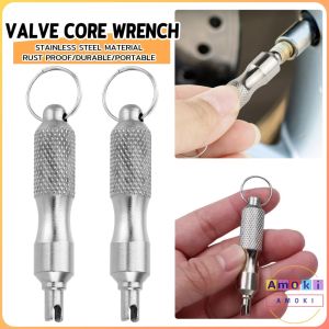 Amoki【Ready in Stock】 Tire Valve Core Screwdriver for Car Tyre Valve Core Remover Tool Tire Repair Keychain Design