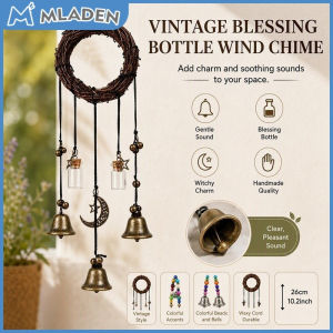 MLADEN Vintage Metal Classic Protective Bell Wind Chime Black-And-White Blessing Bottle Bell Hanging Decor
