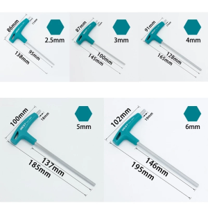 5pcs T-Handle Hex Wrench Set 2.5-6mm CR-V Allen Key for Bicycle Repair Tools Heat Treated