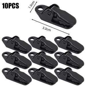 10ชิ้นเต็นท์แคมปิ้งตัวหนีบปากจระเข้กันลมคาราไบเนอร์กลางแจ้งแบบคงที่กันสาดผ้าปรับความตึงตะขอยึดเชือกกริปเปอร์แน่นห่วงเพื่อความอยู่รอด