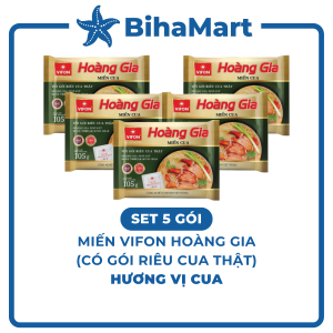 [SET 5 GÓI] - VIFON - Miến Hoàng Gia hương vị Cua (có gói riêu cua thật) Miến cua Hoàng Gia Miến cua Vifon (105g/gói)