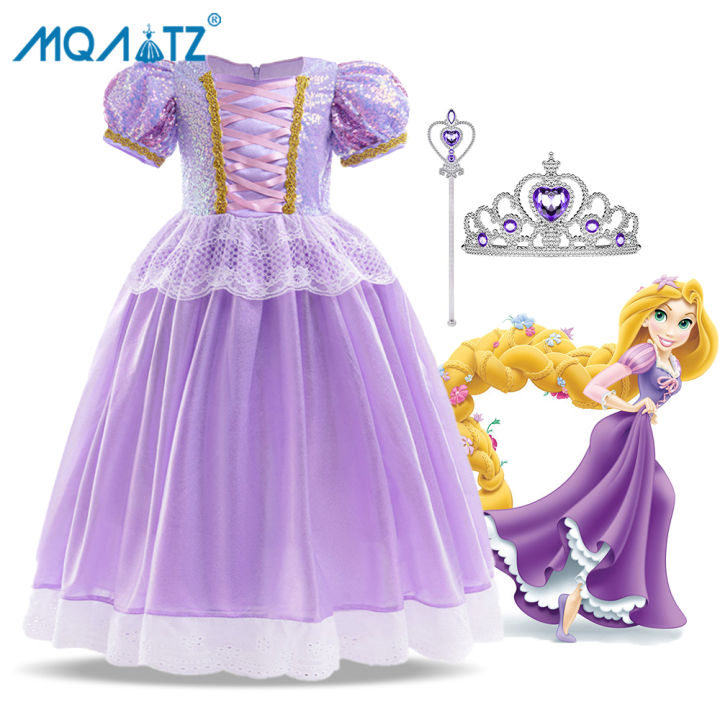 MQATZ Tangled Rapunzel Princess Dresses Girls Cosplay Isabella Costumes  Kids Dress Up Carnival Party Dress Halloween Clothing SMR065  Cotton-Polyester Blend Girls Dress - Lazada | Lazada PH