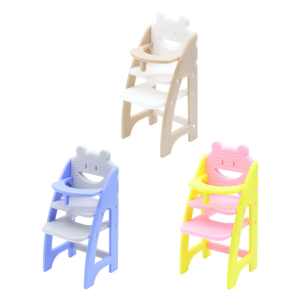 Premium Plastic Dollhouses Baby Dining Chair 1/12 Scale Miniature Furniture Safe Kids Learning Toy