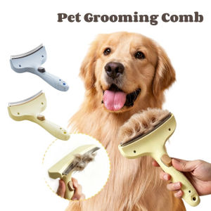 Pet Grooming Deshedding Comb One Click Hair Release Stainless Teeth ABS Handle for Cat Dog