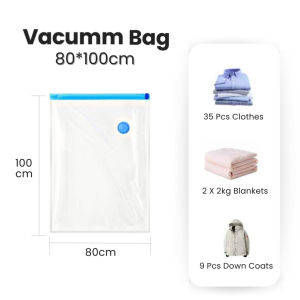mixshop Hand Roll Travel Vacuum Bag  Household Storage  Compression Organizer  [SG READY STOCK]