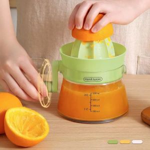 LOPU With Hand Crank Manual Juicer Pressed Plastic Lemon Squeezer Multifunctional Transparent Fruit Residue Separator Tangerine