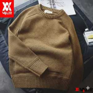 Valir Barlow - Sweater Rajut Pria Casual Kasual Round-Neck Warna Solid Bahan Lembut Nyaman