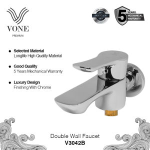 VONE Kran Cabang Double Shower Mandi Bak Air Brass Chrome V3042B ( VONE PREMIUM )
