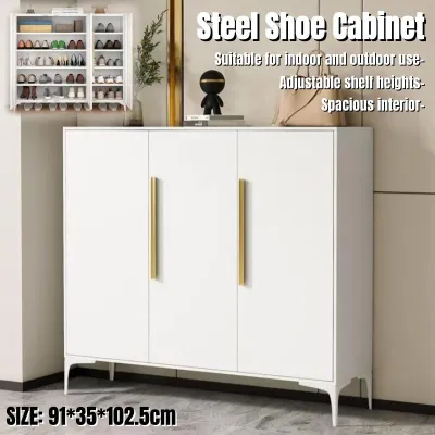 Steel Shoe Cabinet Moisture-proof Metal Storage Cabinet Big Storage Dust Proof Outdoor Shoe Cabinet