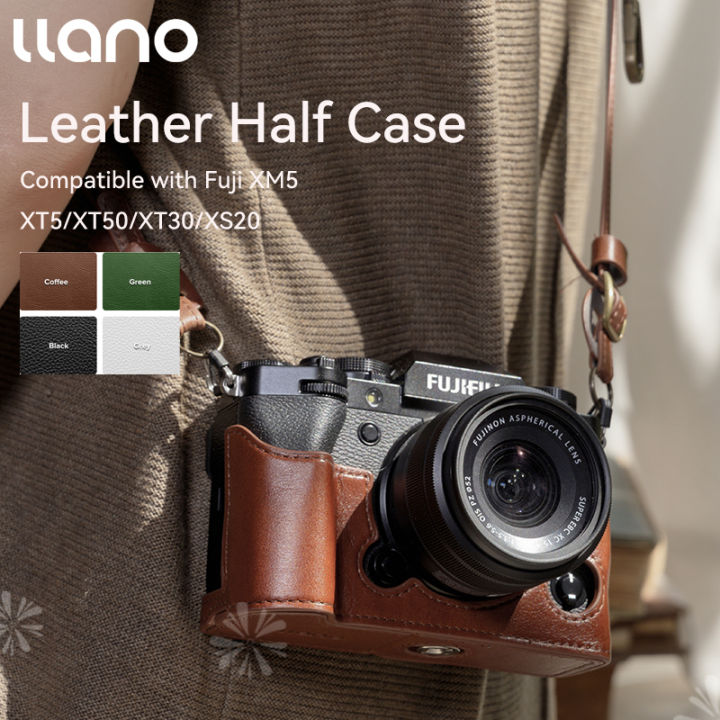 Llano XM5 Leather Half Case Camera Bag Compatible with Fuji XM5