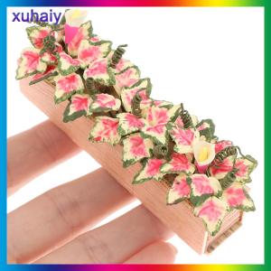 xuhaiy บ้านตุ๊กตา1:12พุ่มไม้ดอกไม้กระถางแปลงดอกไม้บอนไซประดับสวนบ้านตุ๊กตาอุปกรณ์ตกแต่งบ้าน