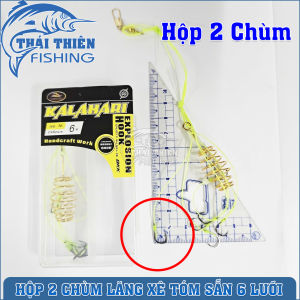Hộp 2 Chùm Lăng Xê Kalahari 6 Lưỡi BKK Tóm Sẵn Dây PE Size 6-14