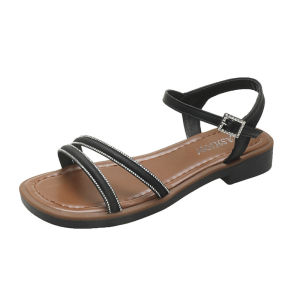 [Free Shipping] 2025 Summer New Collection: WomenS Flat Sandals Open-Toe Design With A Single Strap Soft Sole And Low Heel