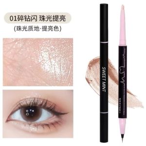 【Ship in 24H】【正品现货】双头妈生卧蚕笔哑光提亮一体不晕染眼线笔学生防水新手 Drawing Eye bag Eyeliner Makeup Eyeliner Eye Makeup Eye Hightlight