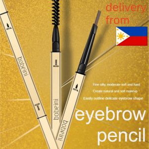 【Local Delivery 】Bobeini Small Gold Chopsticks Eyebrow Pencil Waterproof And Sweat-proof Triangle Very Thin Eyebrow Pencil Stereo Permanent Rotation With Brush Eyebrow Pencil 【FenHuan】