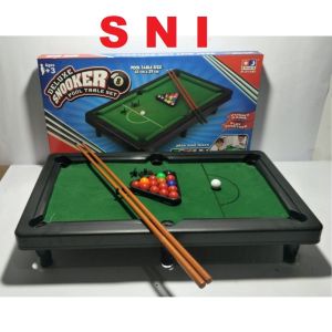 MAINAN EDUKASI 47 CM X 27 CM DELUXE SNOOKER POOL TABLE SET MEJA BILLIARD MINI